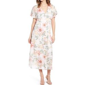 Leith Floral Dress, Buttons on Front, Size L, new with tags from Nordstrom